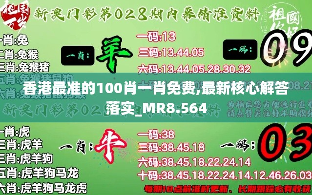 香港最准的100肖一肖免费,最新核心解答落实_MR8.564