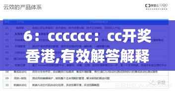 6:cccccc:cc开奖香港,有效解答解释落实_Advance17.582