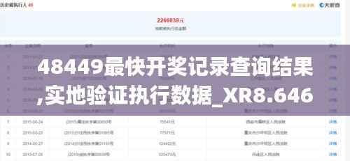 48449最快开奖记录查询结果,实地验证执行数据_XR8.646