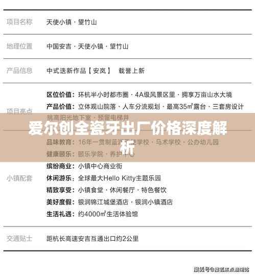 爱尔创全瓷牙出厂价格深度解析