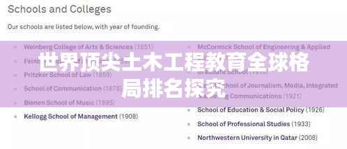 世界顶尖土木工程教育全球格局排名探究