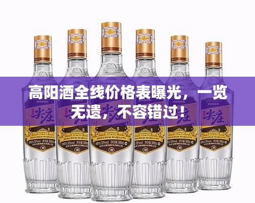 高阳酒全线价格表曝光,一览无遗,不容错过!