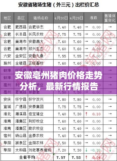安徽亳州猪肉价格走势分析,最新行情报告